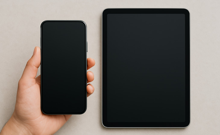 Elegantes Smartphone und Tablet im modernen Look